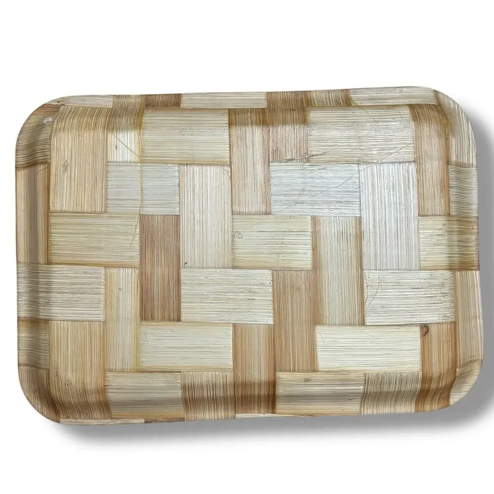 Vintage Bamboo Serving Tray Rectangle Texas Coast Padre Island Corpus Christi